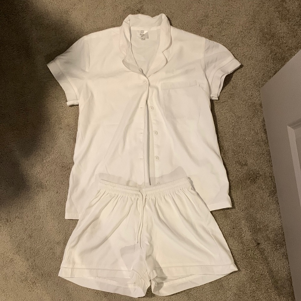 White Pajama Short Set